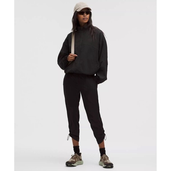 Lululemon Dance Studio Mid Rise Cropped Pant Women’s 8 Black Tie Waist Pockets - Picture 1 of 13